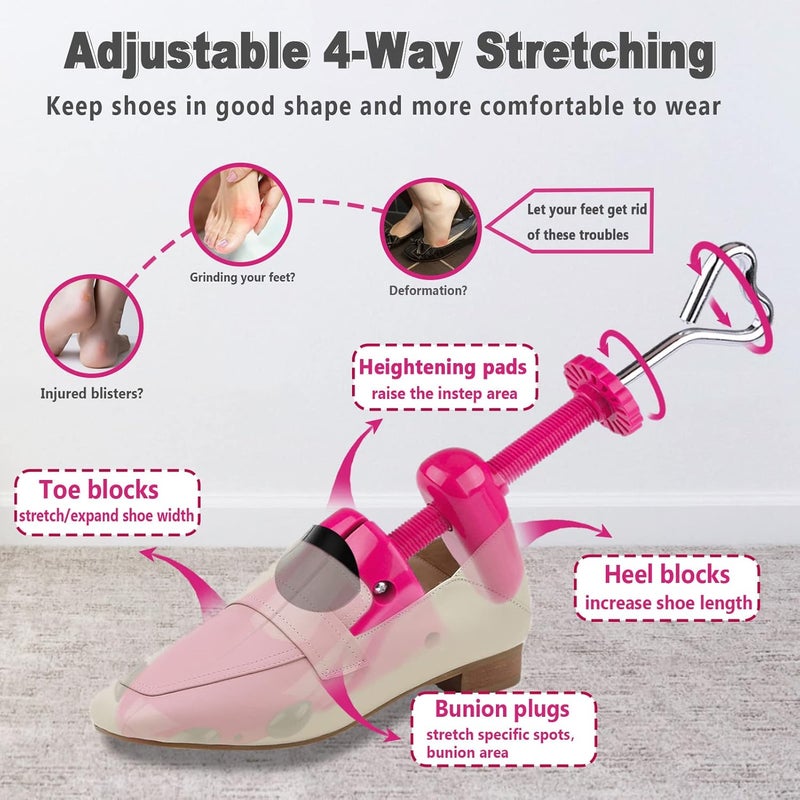 Fabulas Shoe Stretcher Women, 4-Way Adjustable Shoe Expander Widener Plastic Shoes Tree Shape for Wide Feet - Image 3